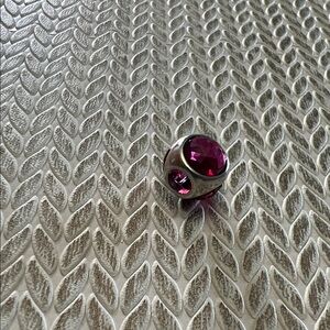 Pandora Silver Charm with Purple Gemstones